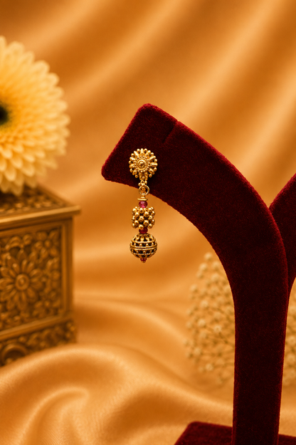 Antique Gold-Plated Beaded Necklace Set