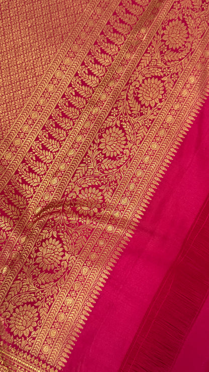 Bridal Red Pure Kanchivaram Silk Saree with Rich Gold Zari Border|Silk Mark Certified