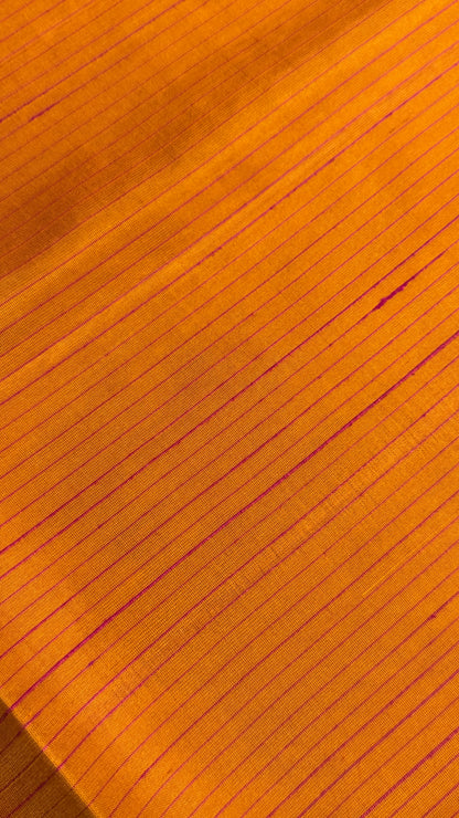 Pure Handloom Soft Silk saree - Magenta Pink & Mustard|Silk Mark Certified
