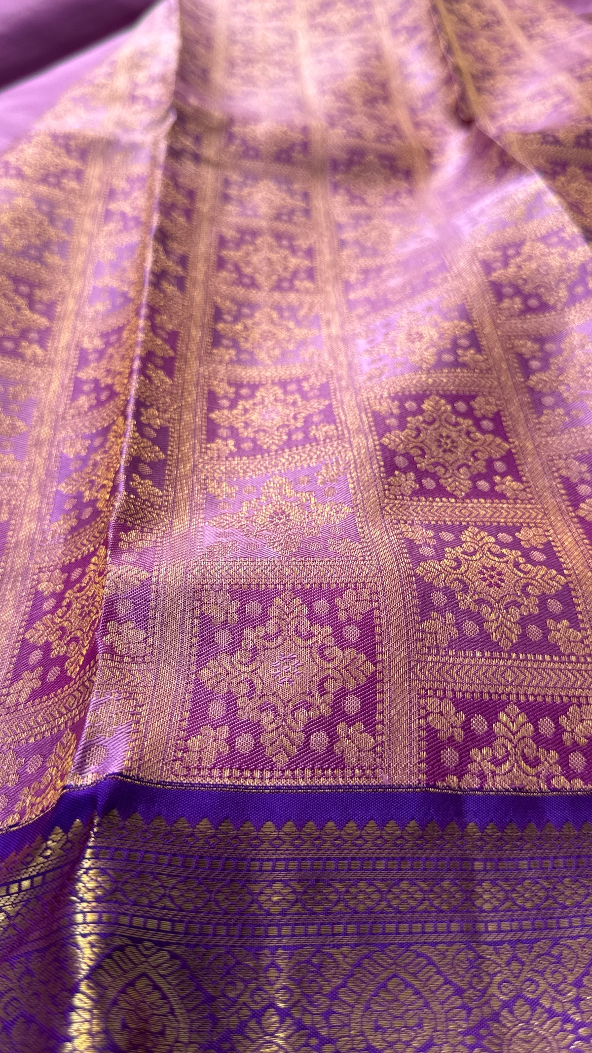 Vintage Wash Pure Kanchipuram Silk Saree – Pink with Royal Purple Contrast | Silk Mark Certified