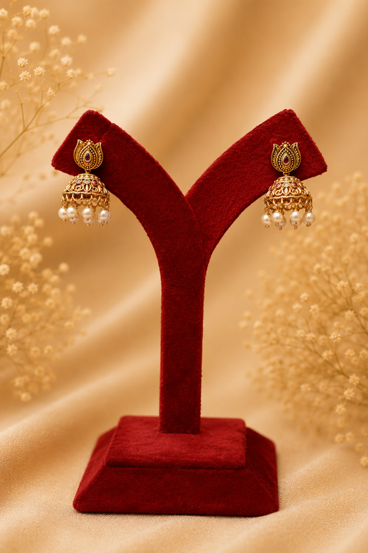 Antique Gold-Plated Lakshmi Pendant Choker Necklace Set with Coin Motifs & Pearl Danglings