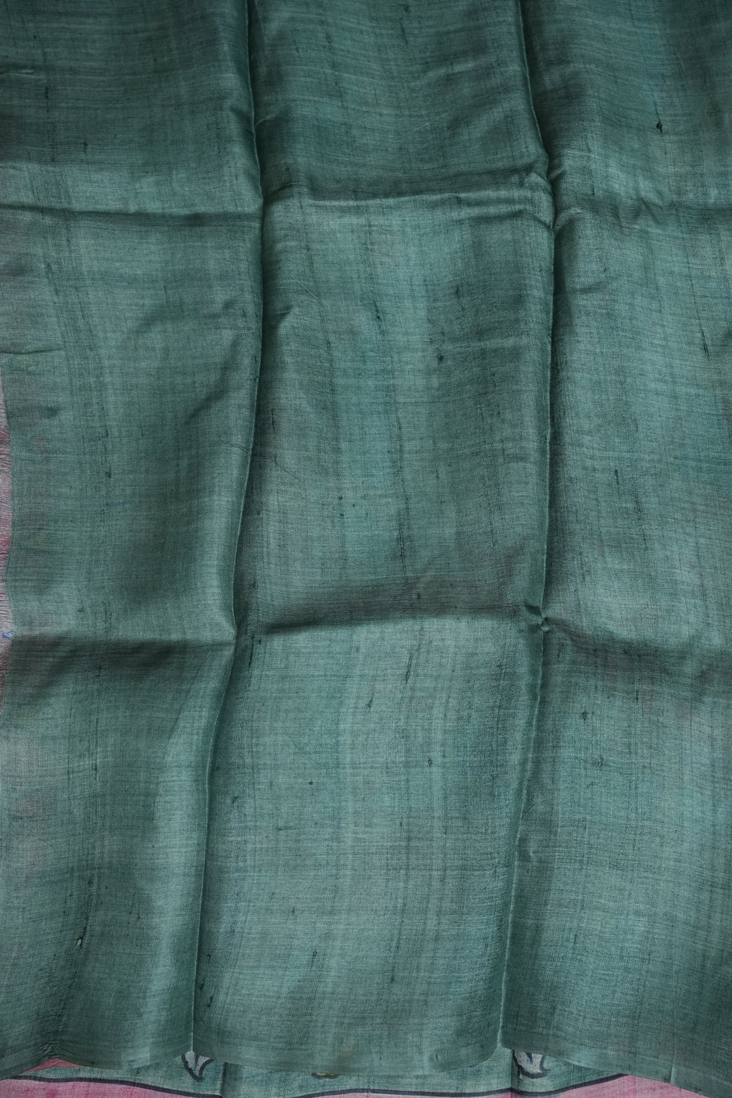 Pure Mulberry Silk Saree in Pink & Aqua Blue with Hand Painted Pen Kalamkari Art | Silk Mark Certified