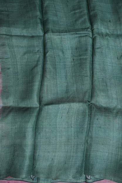 Pure Mulberry Silk Saree in Pink & Aqua Blue with Hand Painted Pen Kalamkari Art | Silk Mark Certified