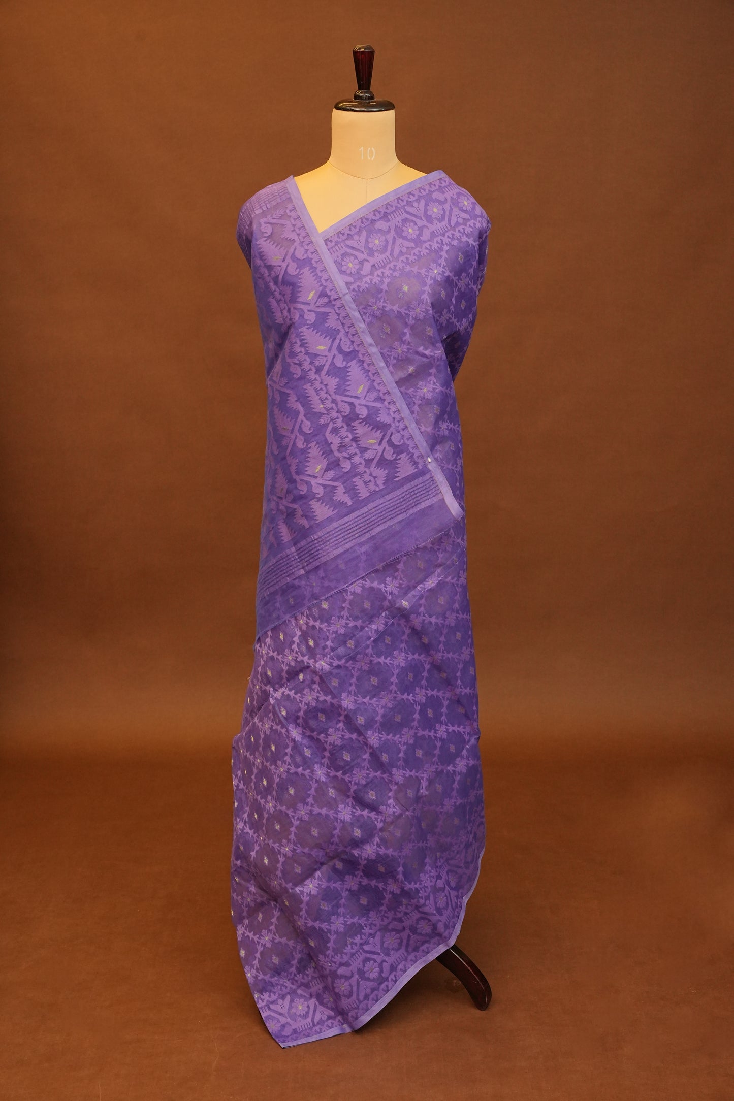 Handloom Jamdani Cotton Saree - Purple