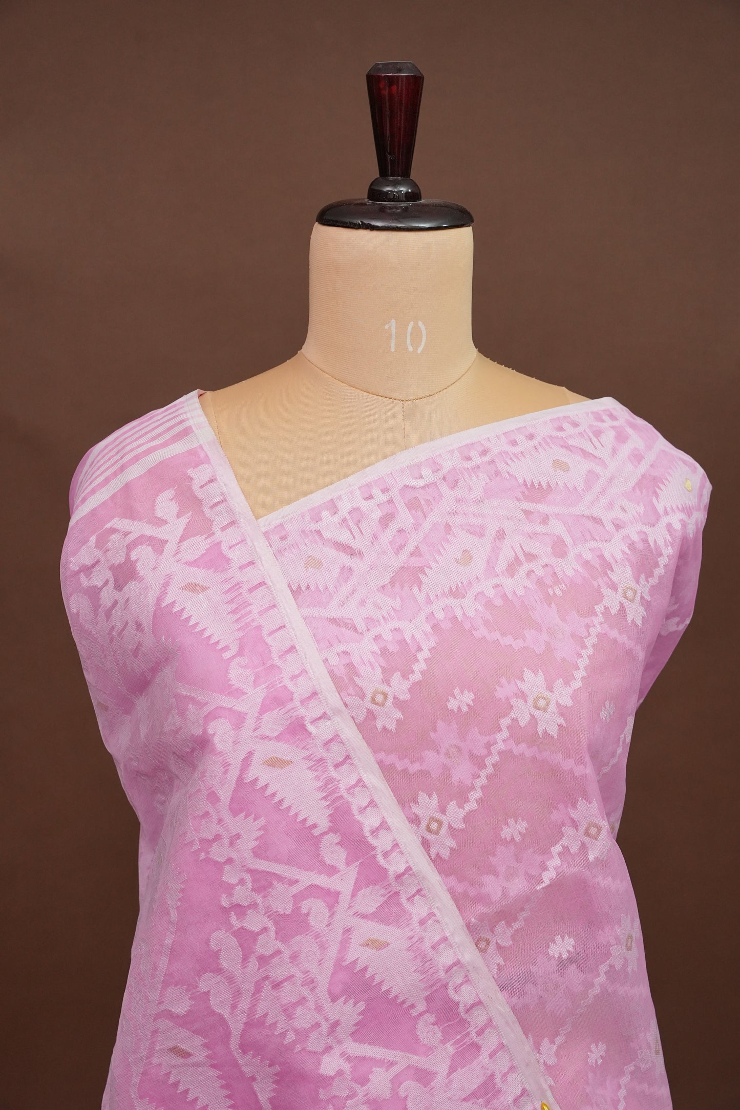 Handloom Jamdani Cotton Saree - Baby Pink