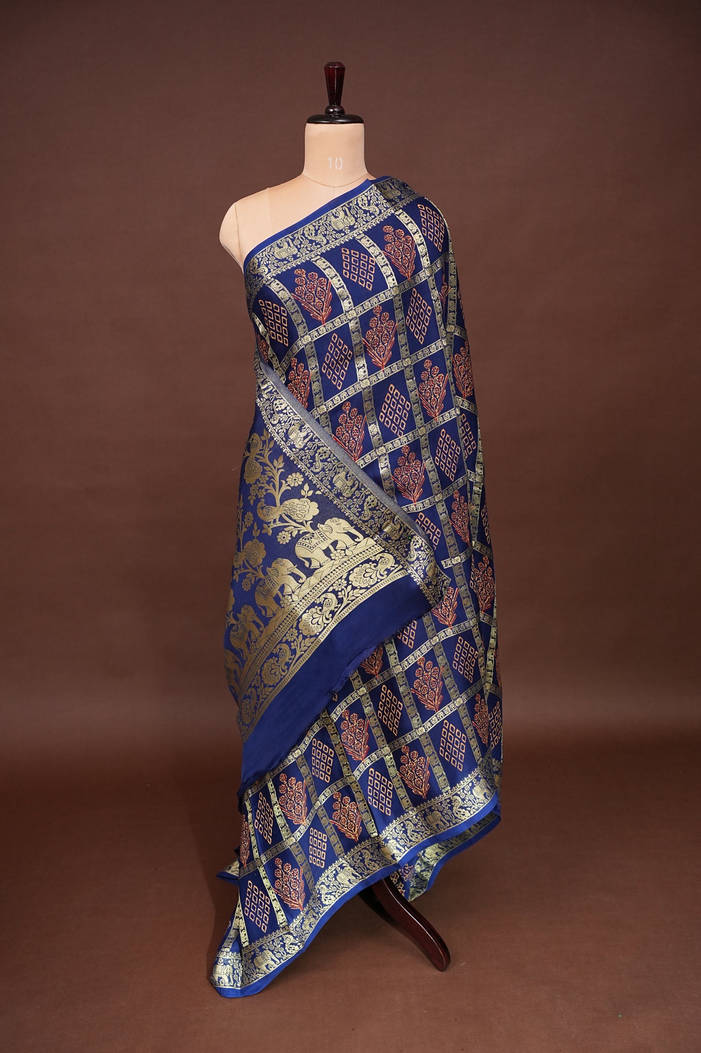 Bandhini Garchola Modal Silk Saree - Dark Blue