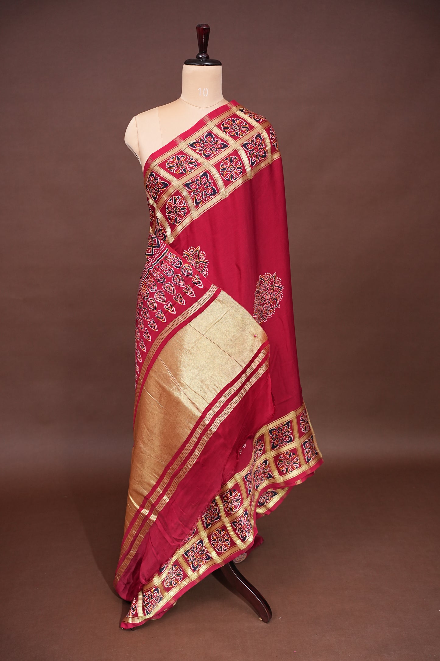 Bandhini Garchola Modal Silk Saree - Red