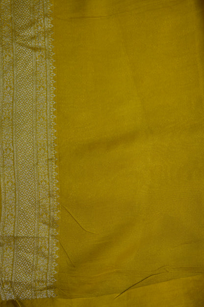 Sunshine Yellow Soft Banarasi Silk Saree with Traditional Elephant Motifs