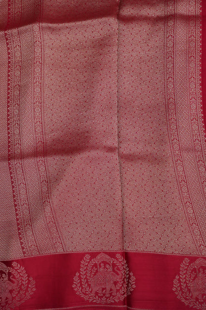 Royal Rani Pink Handwoven Banarasi Silk Saree with Elephant Motif Border