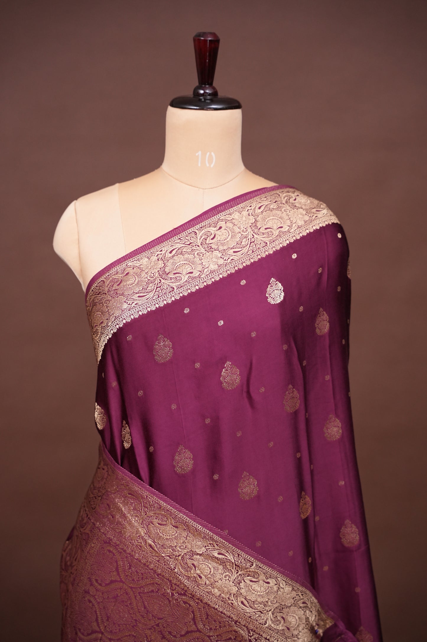 Banarasi Mashru Silk Saree - Burgandy