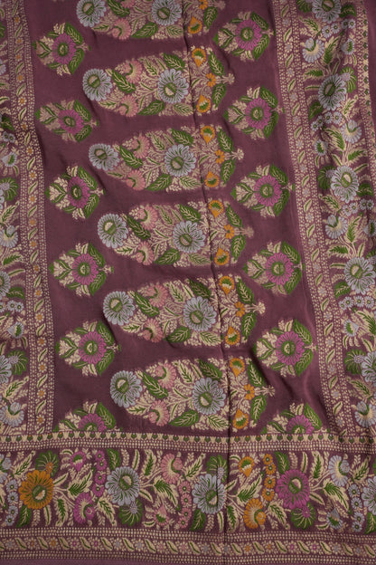 Banarasi Georgette Silk Saree - Black & Mauve Pink