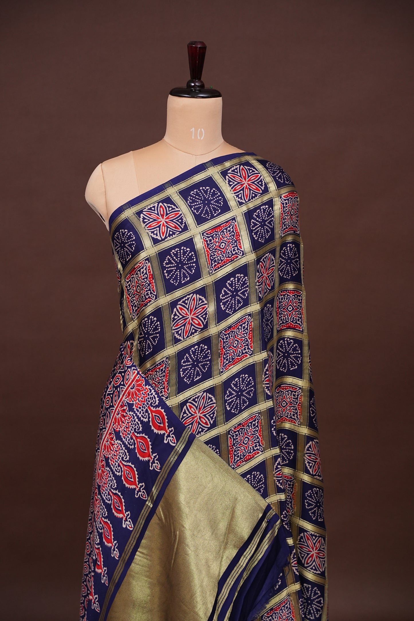 Bandhini Garchola Modal Silk Saree - Navy Blue