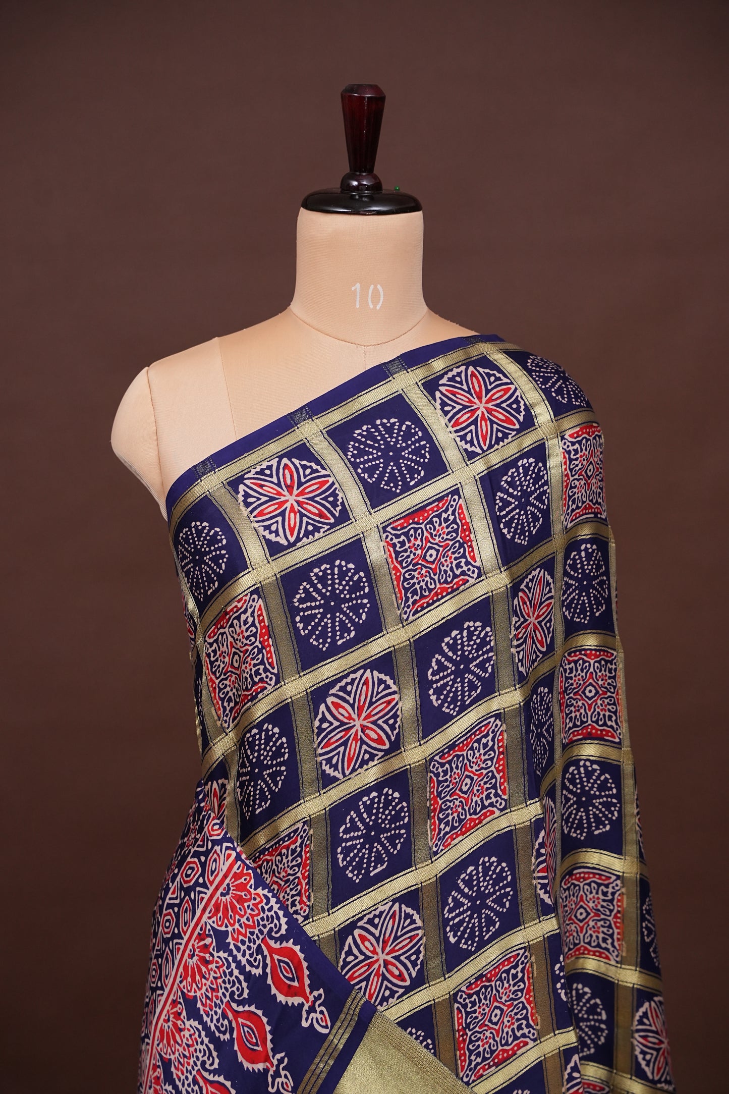 Bandhini Garchola Modal Silk Saree - Navy Blue
