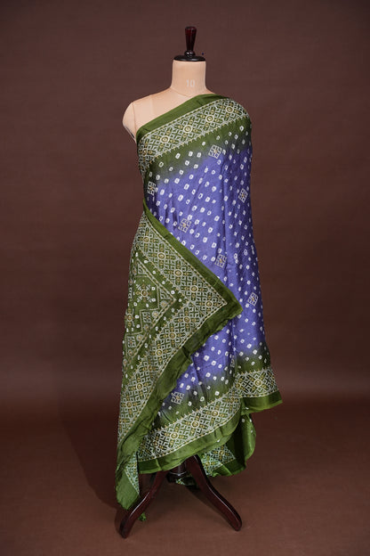 Pure Gajji Silk Bandhini Saree - Lavender