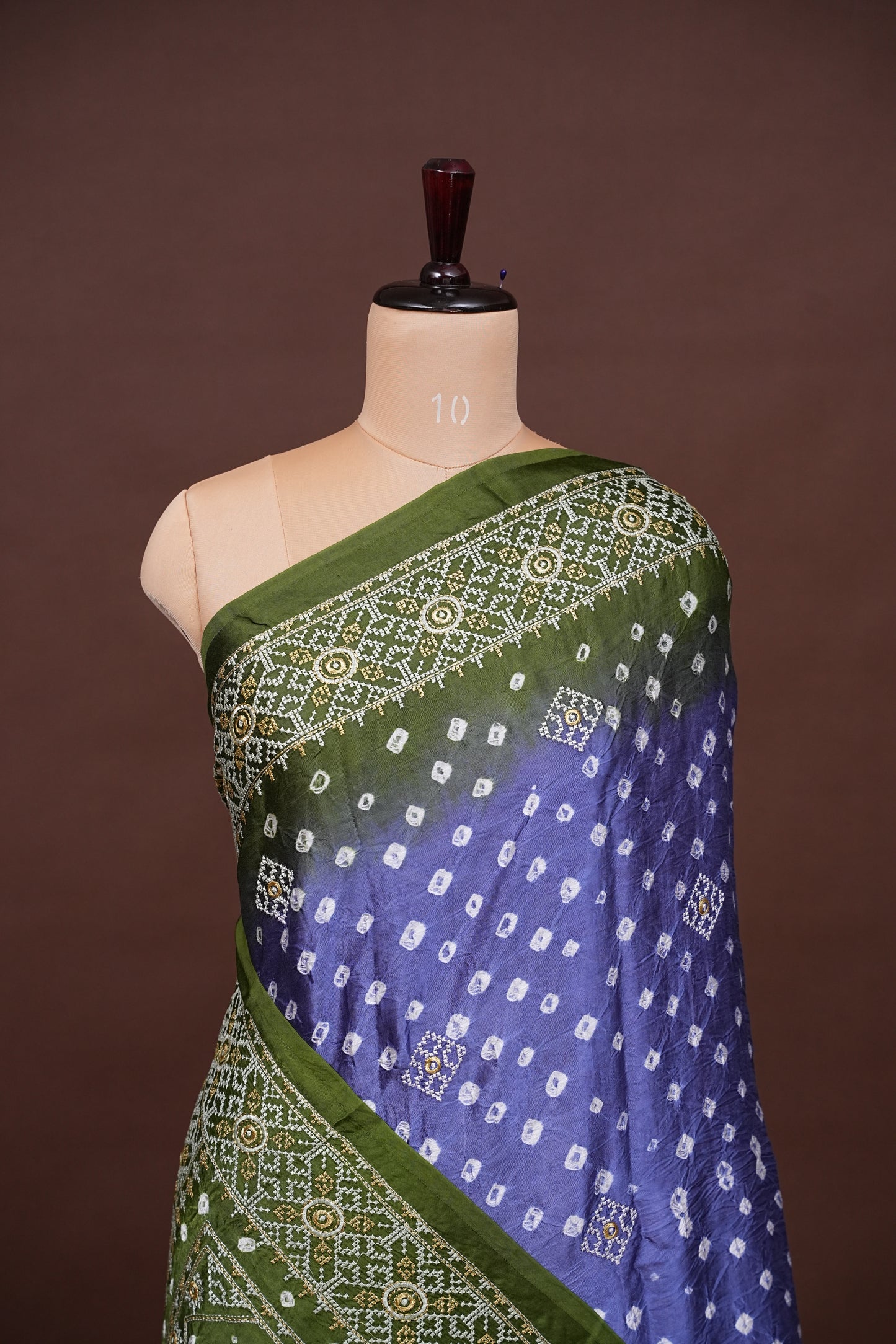 Pure Gajji Silk Bandhini Saree - Lavender