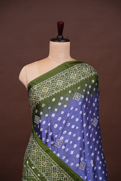 Pure Gajji Silk Bandhini Saree - Lavender
