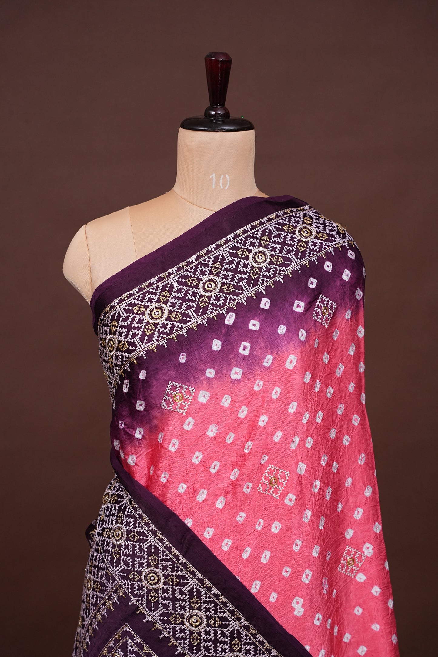 Pure Gajji Silk Bandhini Saree - Candy Pink