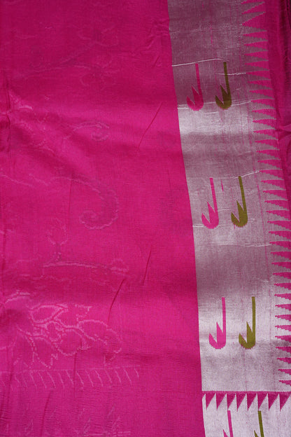 Pure Tussar Tissue Georgette Brocade Handloom Banarasi Saree - Blush Pink