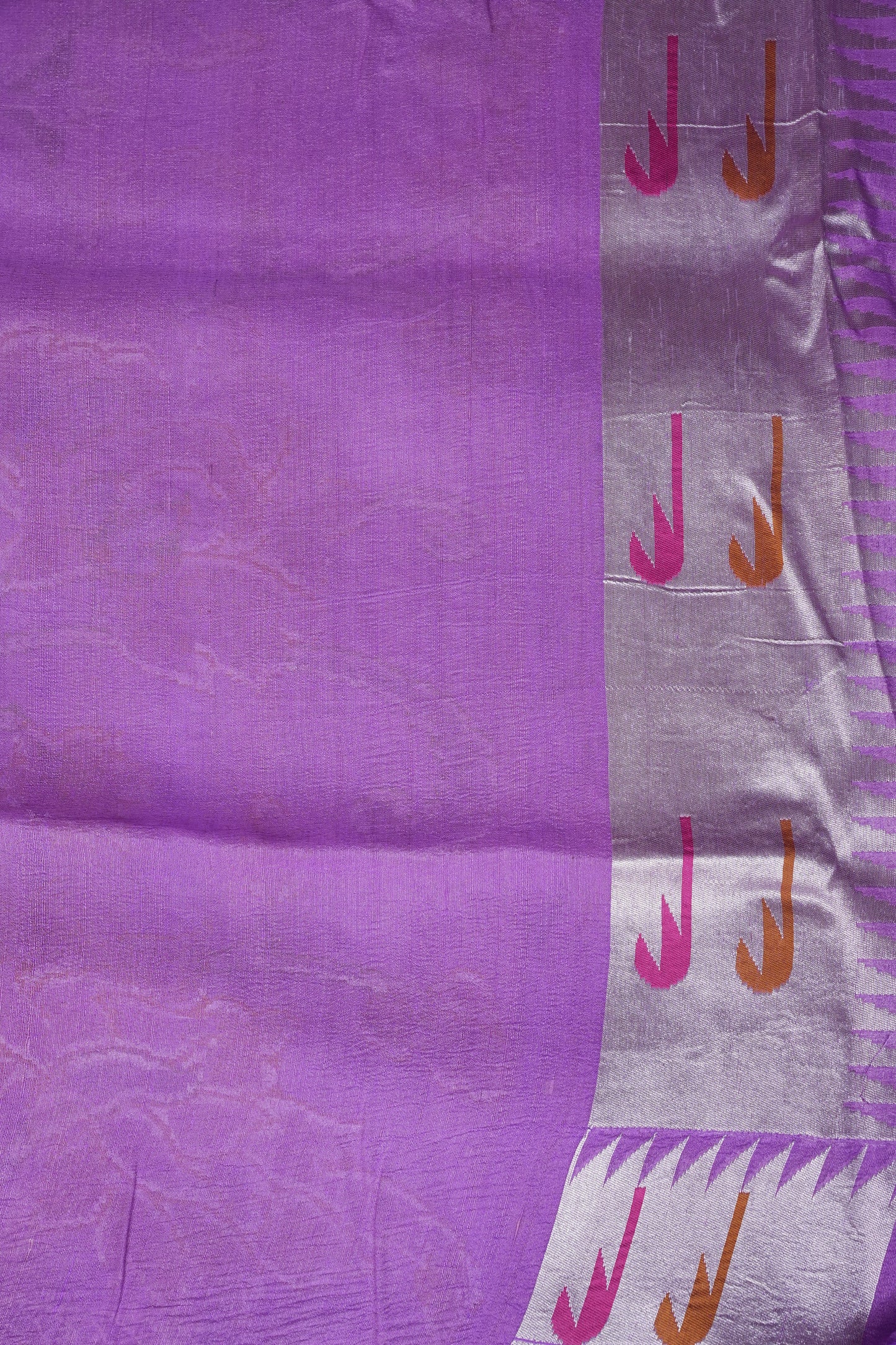 Pure Tussar Tissue Georgette Brocade Handloom Banarasi Saree - Lavender