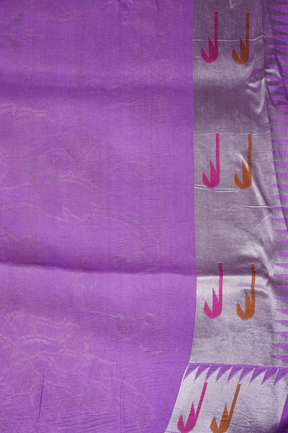 Pure Tussar Tissue Georgette Brocade Handloom Banarasi Saree - Lavender