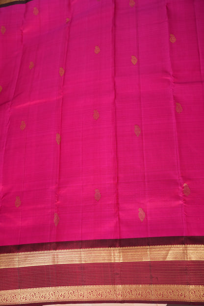 Rani Pink & Maroon Pure Kanchivaram Silk Saree|Silk Mark Certified