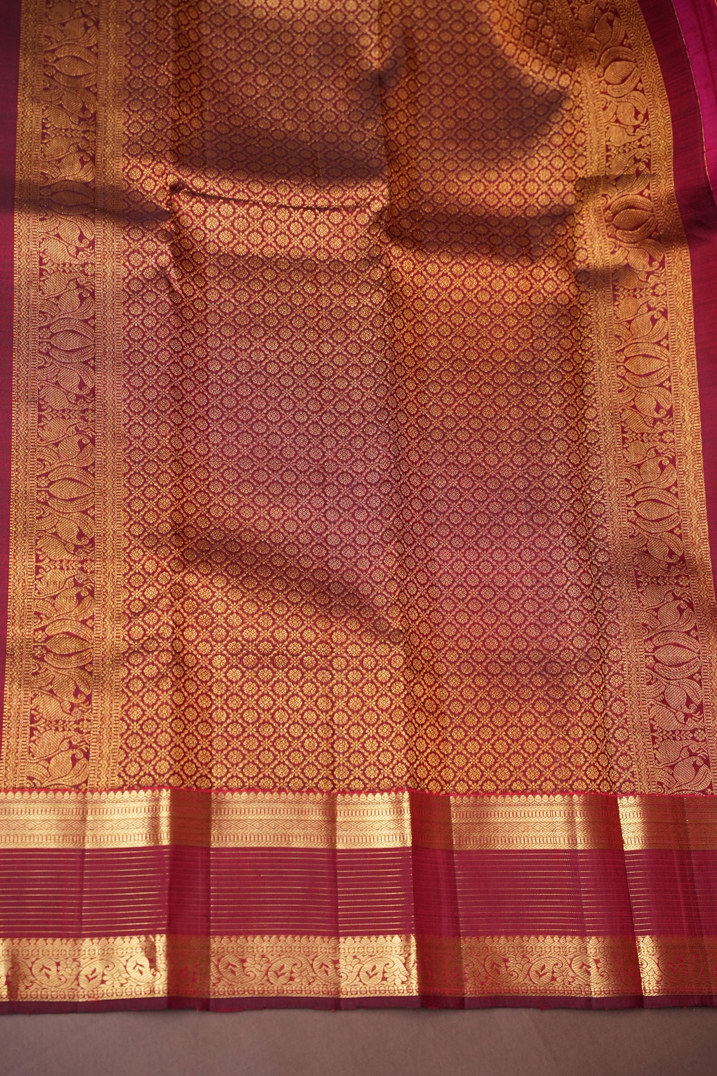 Rani Pink & Maroon Pure Kanchivaram Silk Saree|Silk Mark Certified
