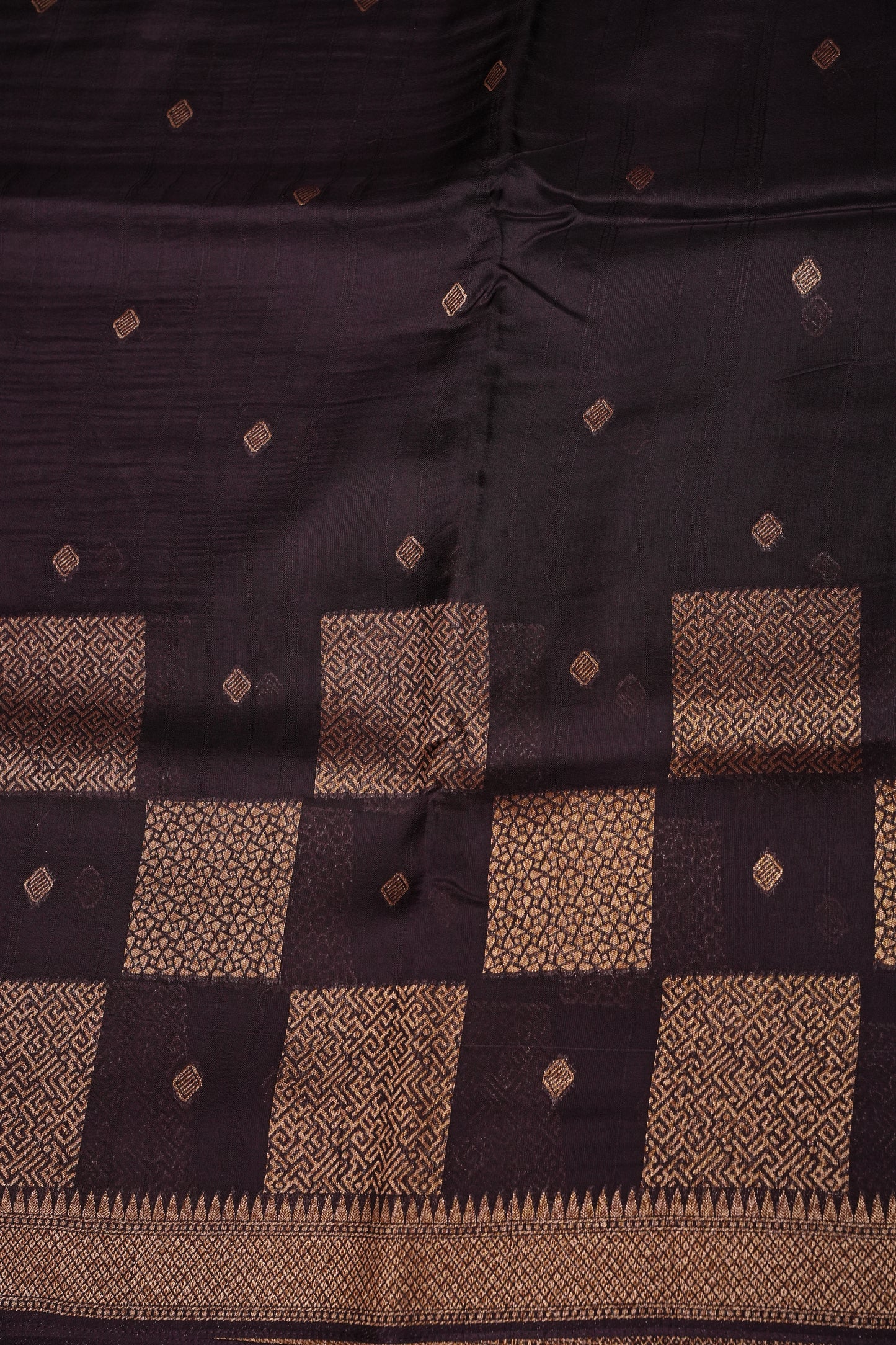 Coffee Brown Semi Tussar Raw Silk Saree with Gold Woven Elegance