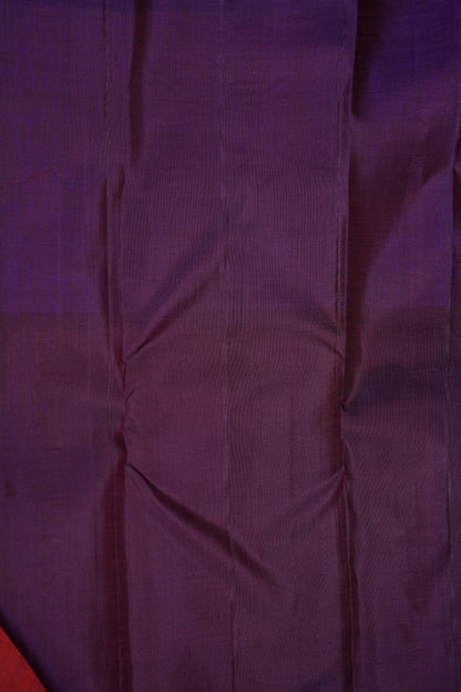 Rust & Purple Pure Kanchivaram Silk Saree with Antique Zari Border|Silk Mark Certified