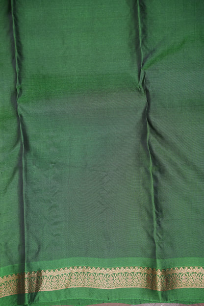 Deep Purple & Emerald Green Soft Silk Saree with Rich Zari Pallu