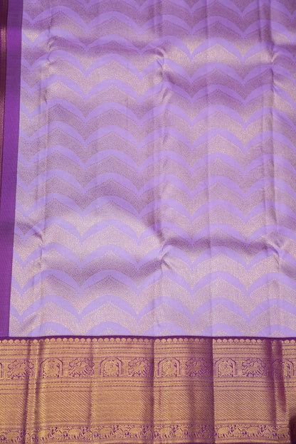 Lavender with Purple Pure Kanchivaram Silk Saree in 2 Gram Rich Gold Zari Weave|Silk Mark Certified