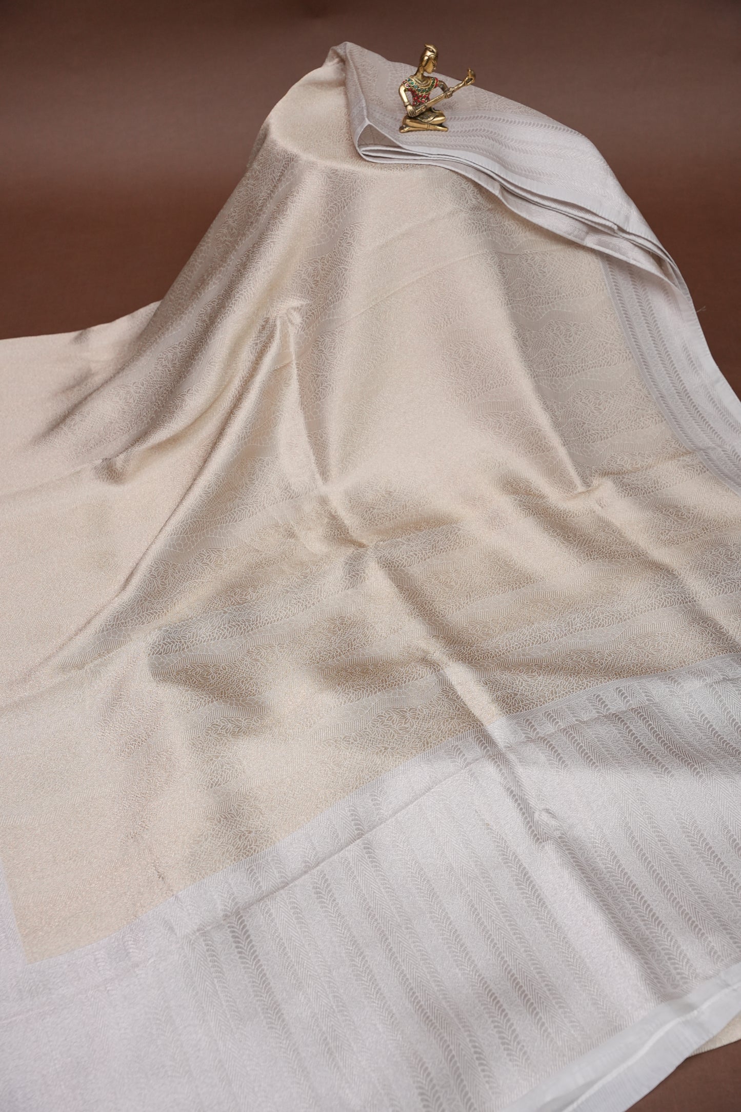 Soft Banarasi Silk Saree - Half White