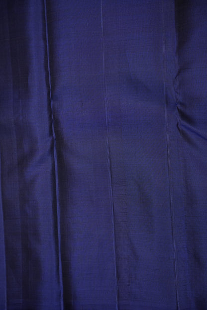 Rust & Navy Blue Pure Kanchivaram Silk Saree with Gold Zari Weave|Silk Mark Certified