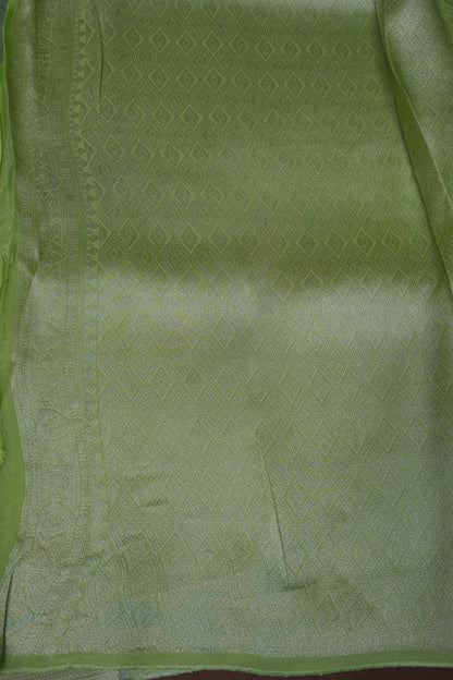Soft Banarasi Silk Saree - Pastel Green