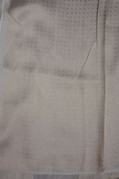 Soft Banarasi Silk Saree - Half White