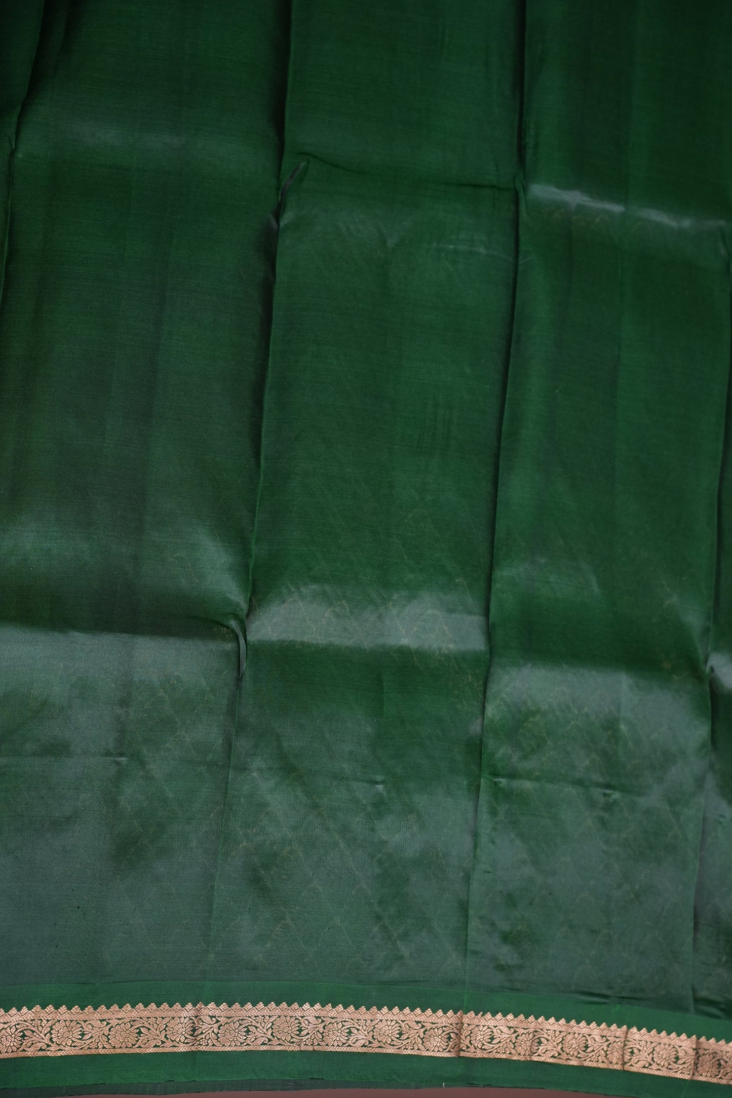 Olive Green & Bottle Green soft Silk Saree with Rich Zari Pallu