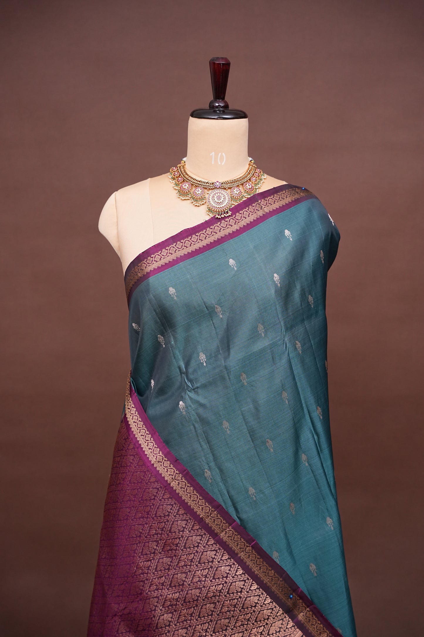 Teal Blue & Magenta Soft Silk Saree with Rich Zari Pallu