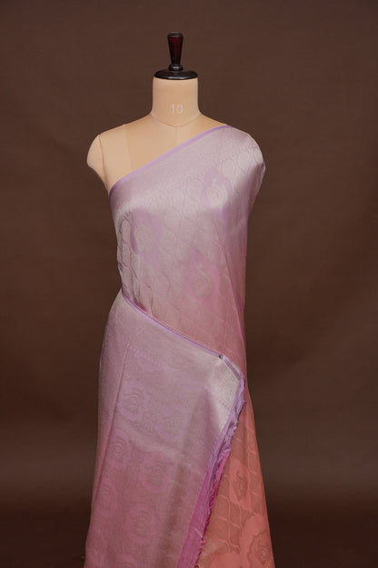Soft Banarasi Silk Saree - Peach