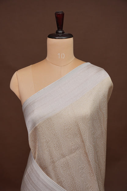 Soft Banarasi Silk Saree - Half White