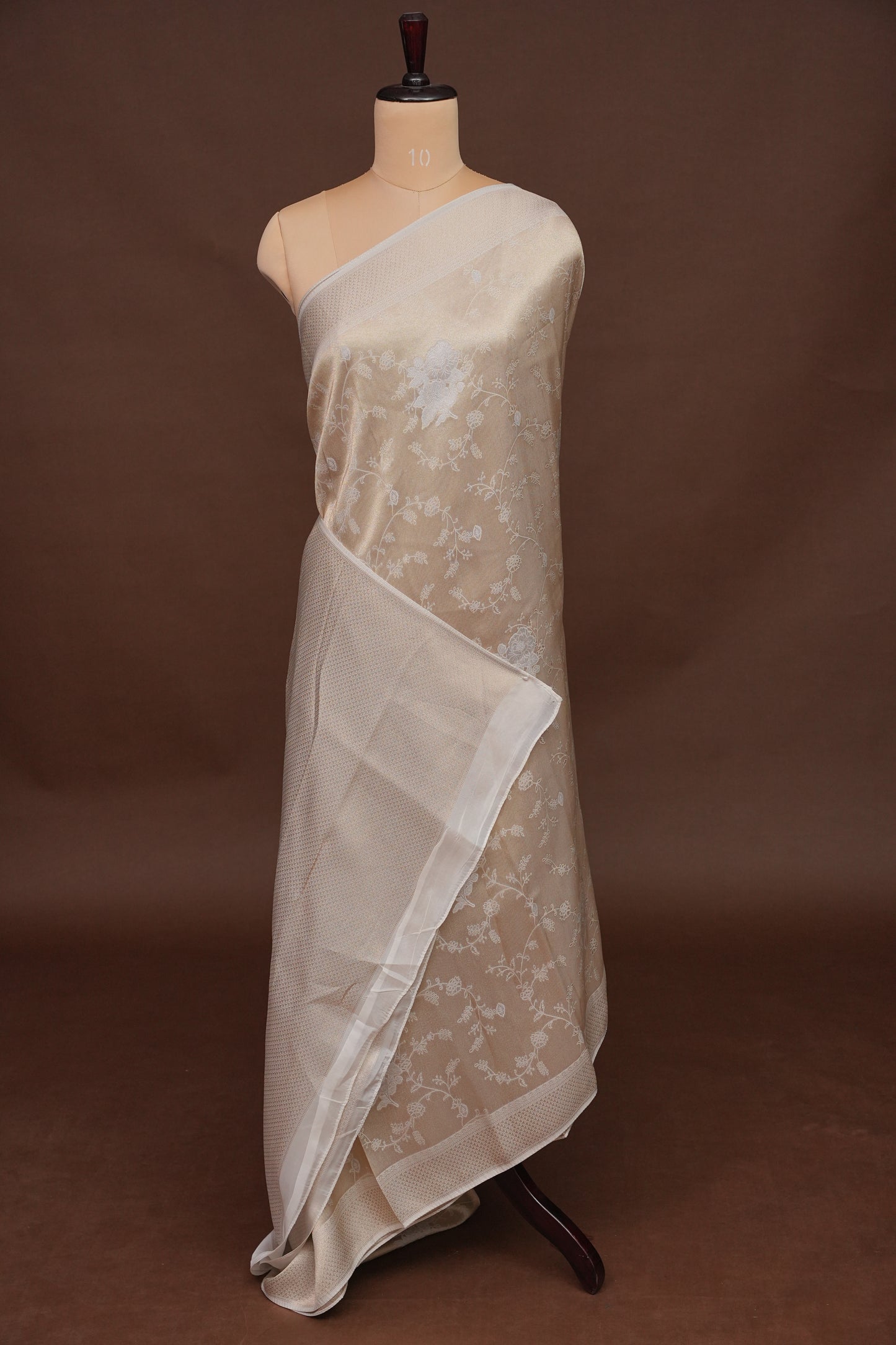 Soft Banarasi Silk Saree - Half White
