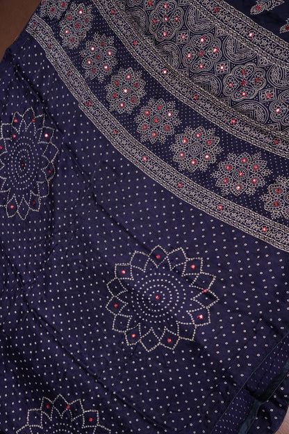 Gajji Silk Saree-Blue