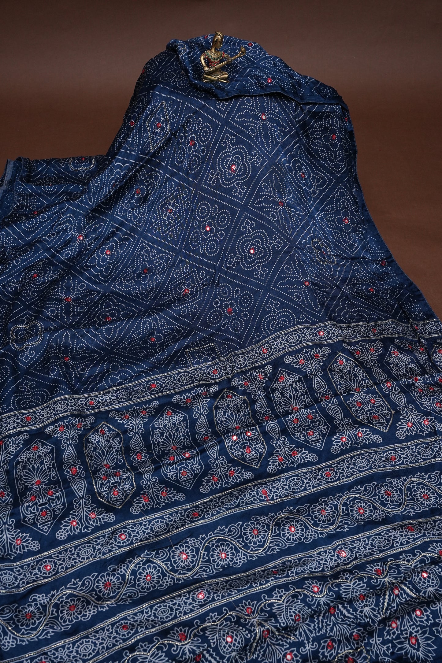 Gajji Silk Saree-Peacock Blue