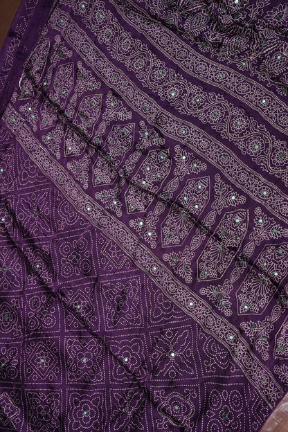 Gajji Silk Saree-Deep Purple