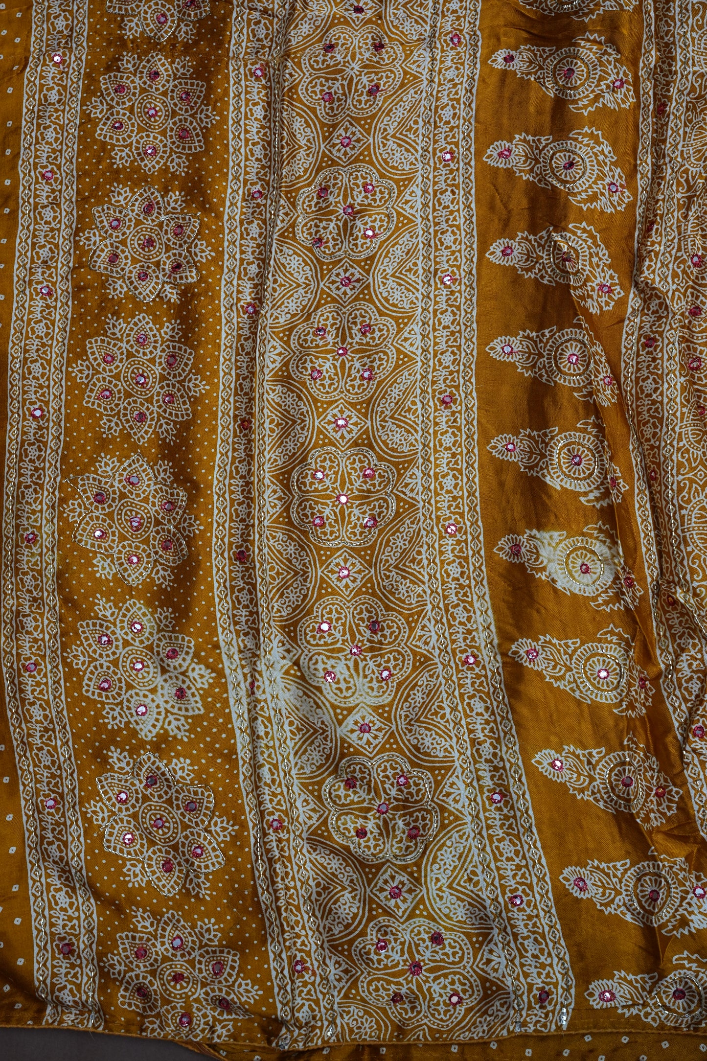 Gajji Silk Saree-Mustard yellow