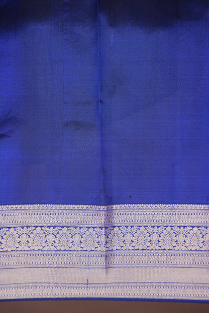 Royal Blue Brocade Pure Kanchivaram Silk Saree with Antique Gold Zari|Silk Mark Certified