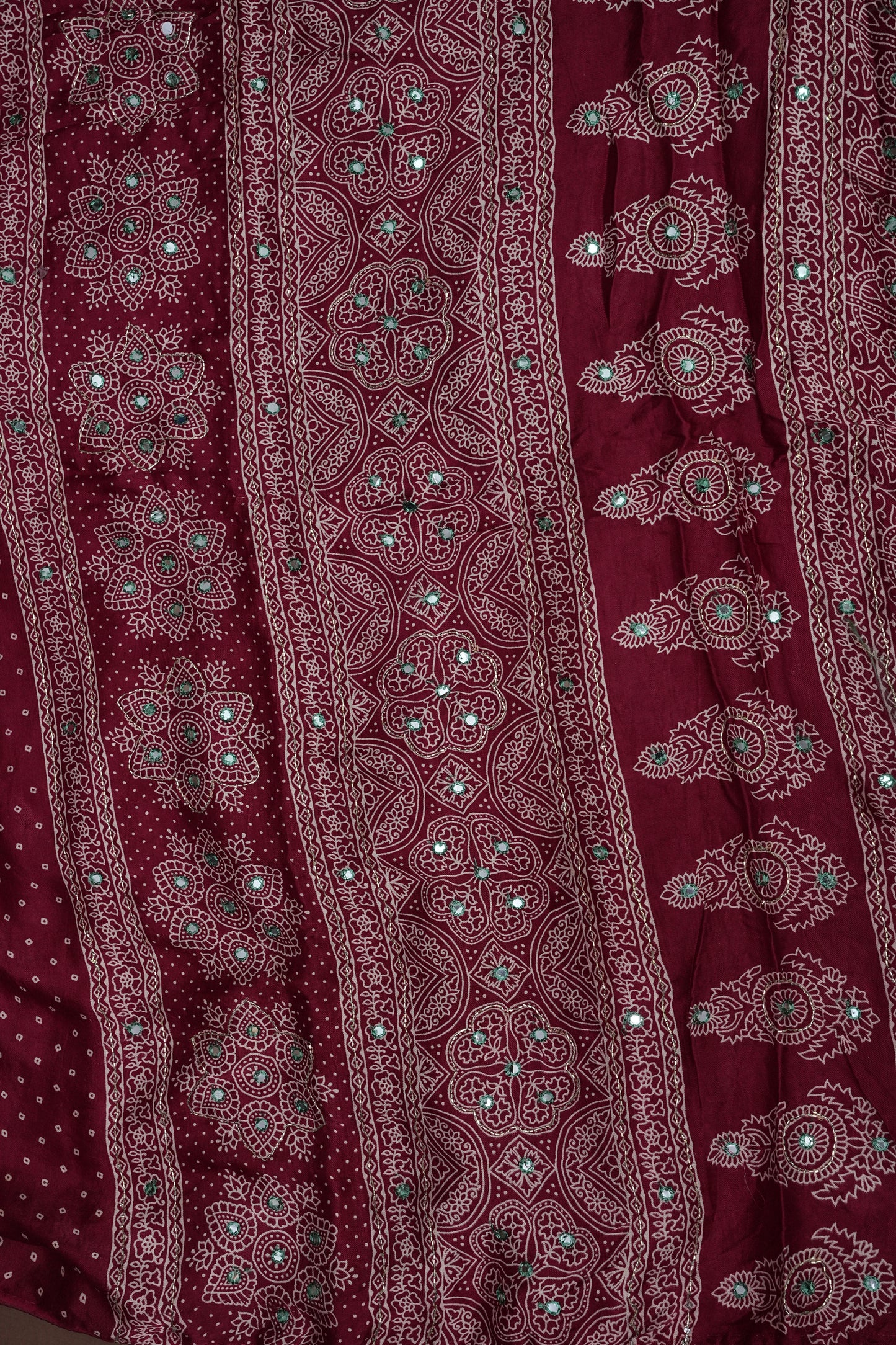 Gajji Silk Saree-Deep Red