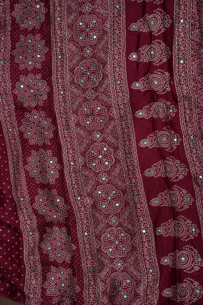 Gajji Silk Saree-Deep Red