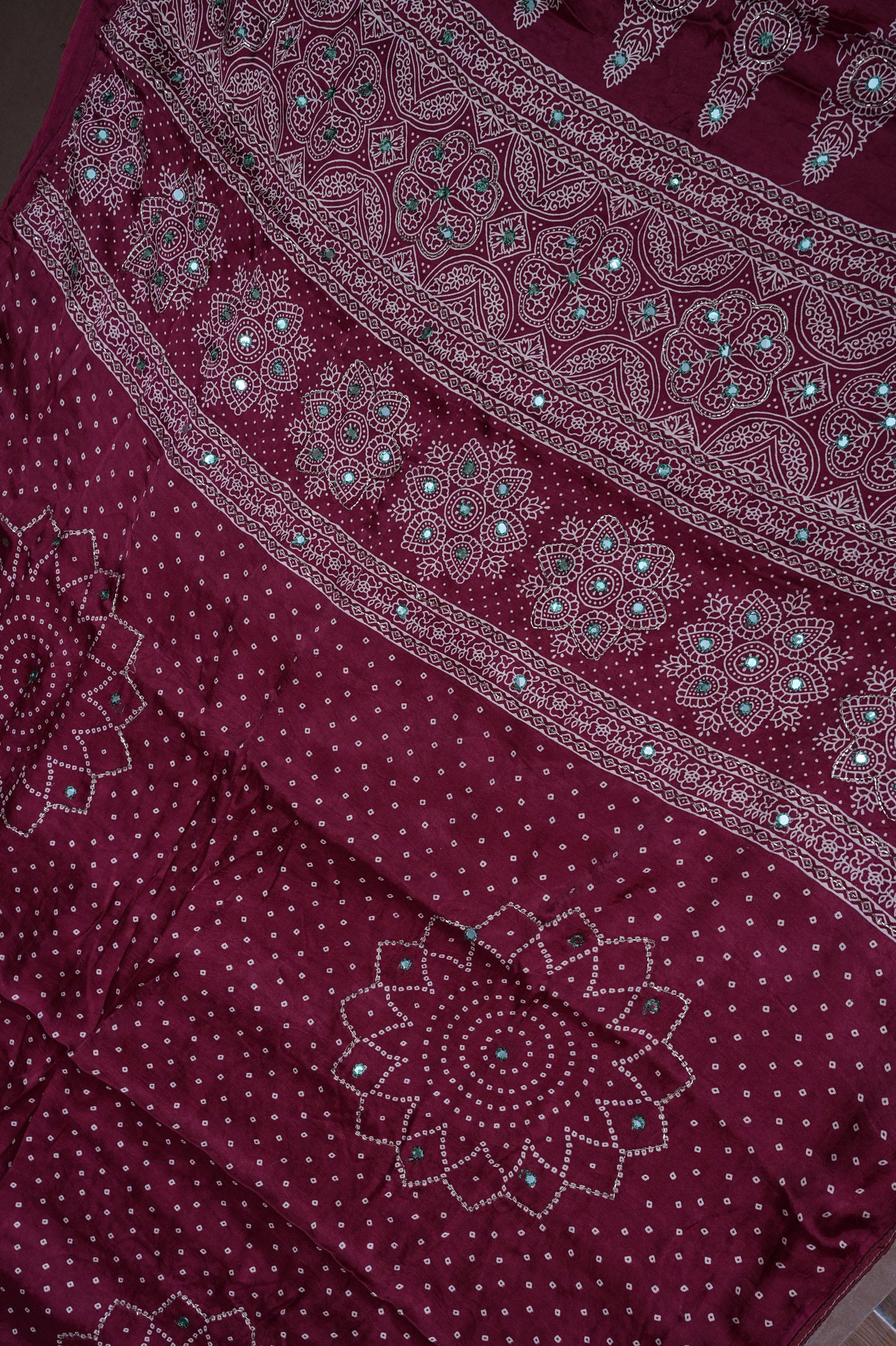 Gajji Silk Saree-Deep Red