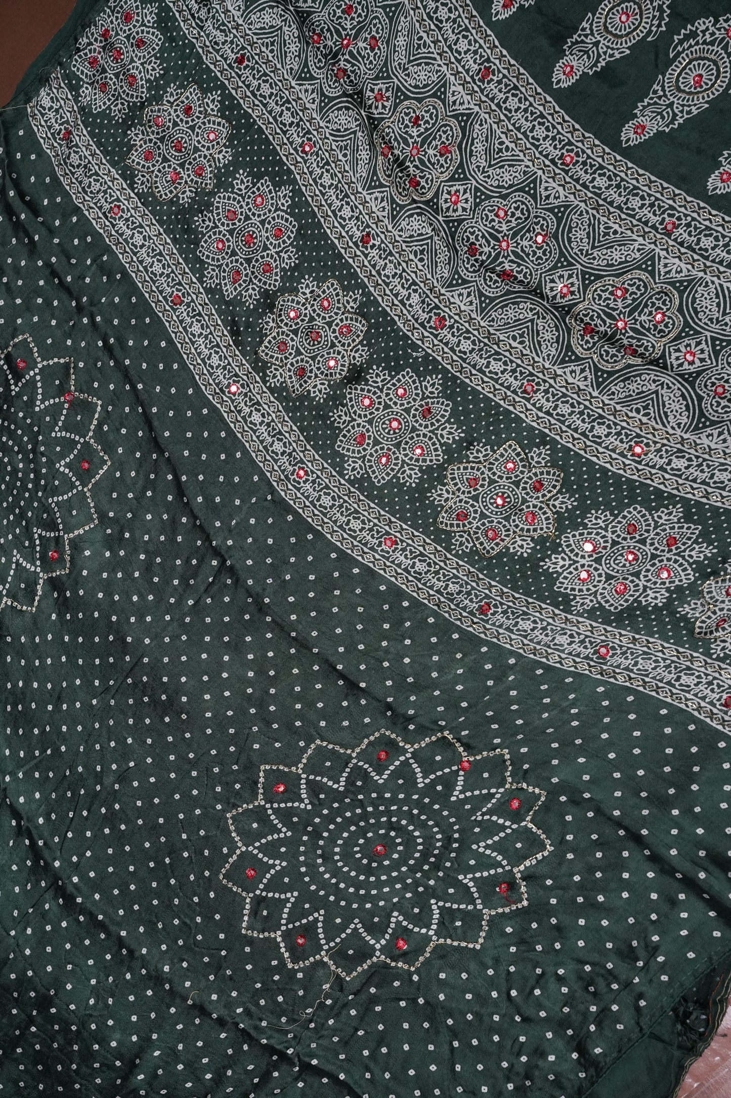 Gajji Silk Saree-Emerald Green