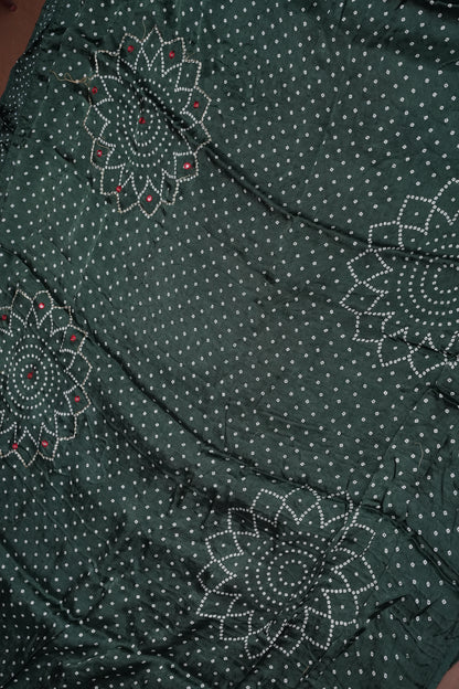 Gajji Silk Saree-Emerald Green