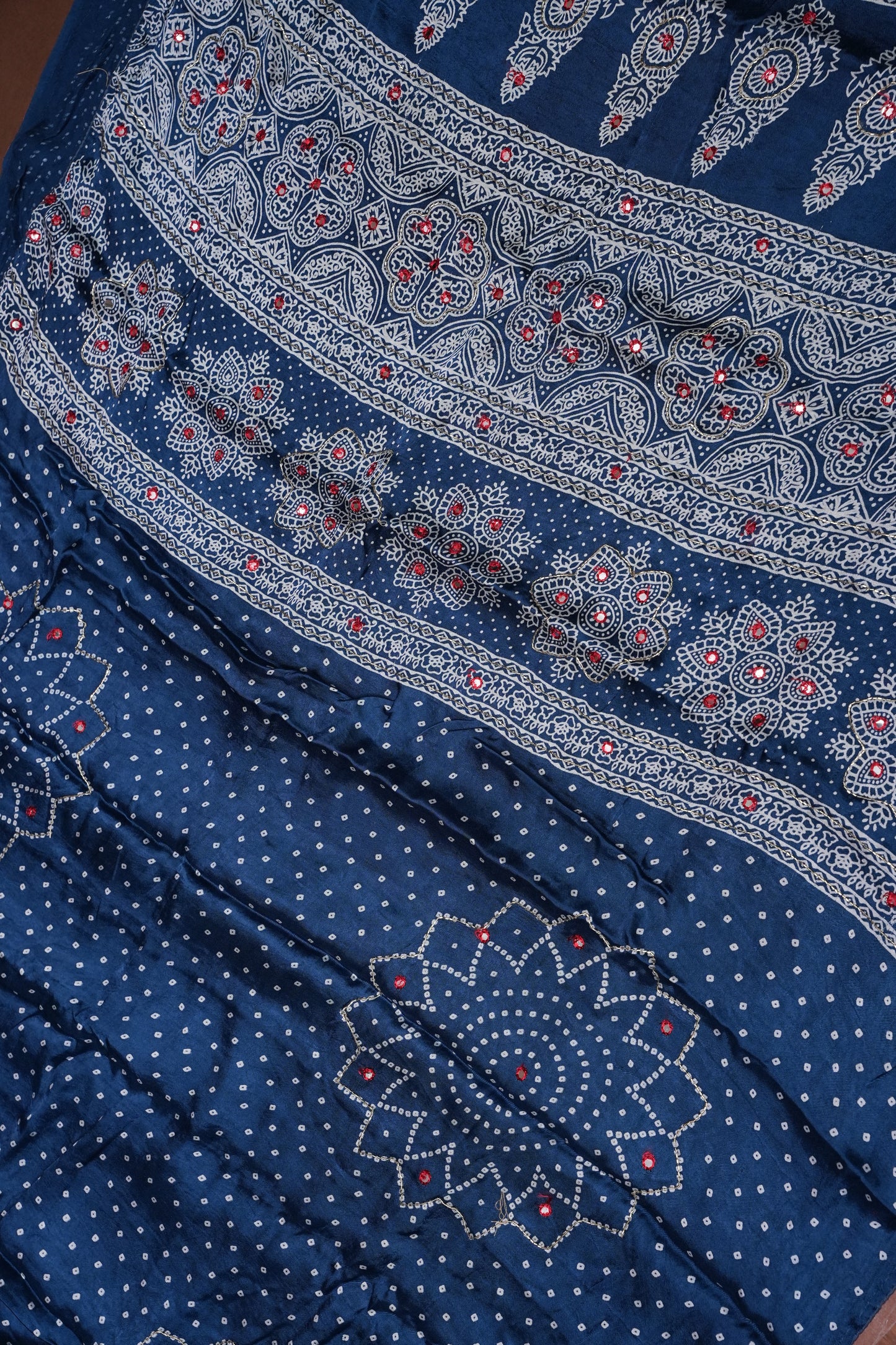 Gajji Silk Saree-Indigo Blue